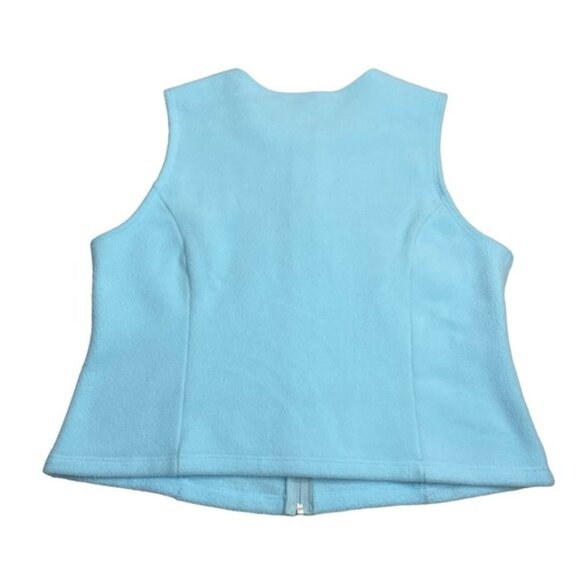 L.L. BEAN Fleece Zip Vest Jacket Sz Large Blue - Picture 3 of 3